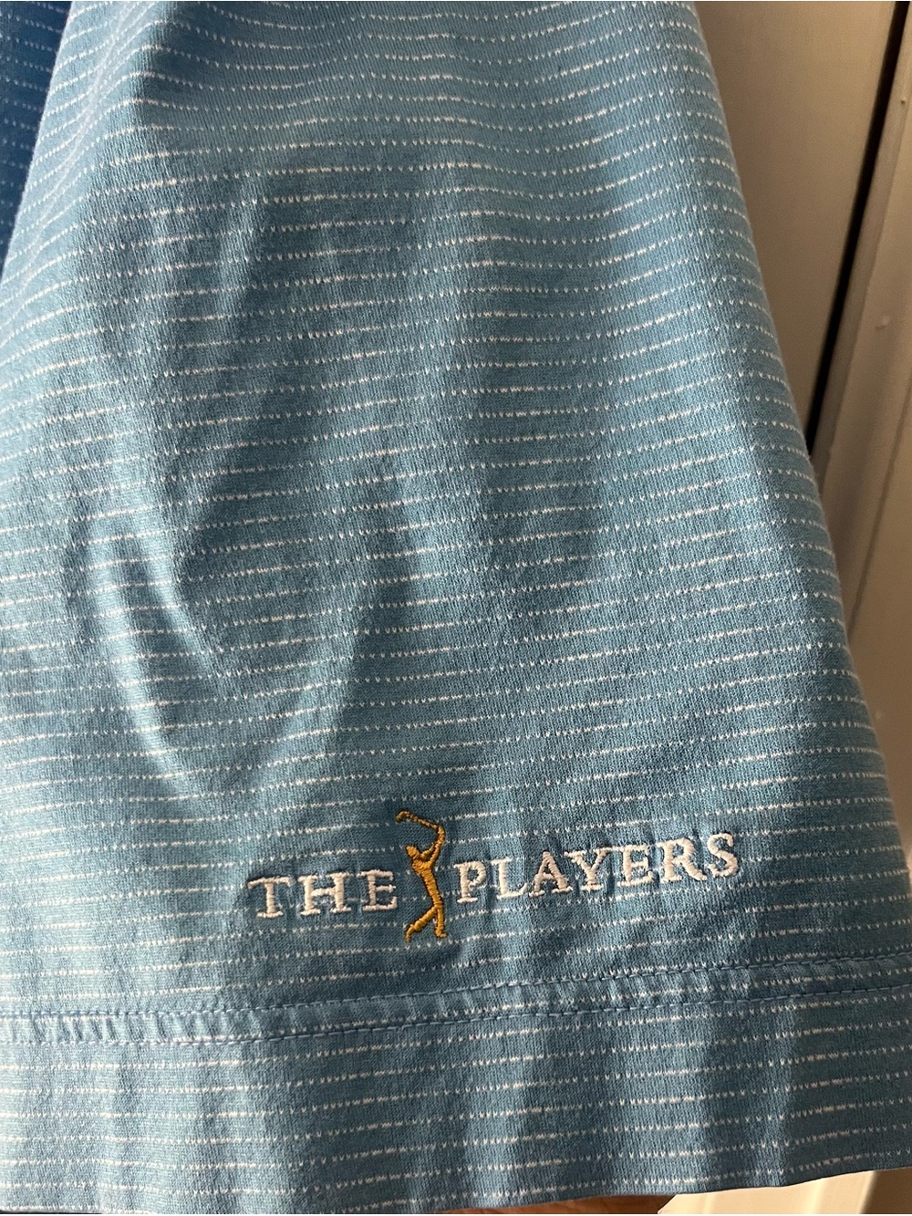 Cutter & Buck The Players Championship Golf Polo Shirt XXL Blue Striped - Picture 3 of 4